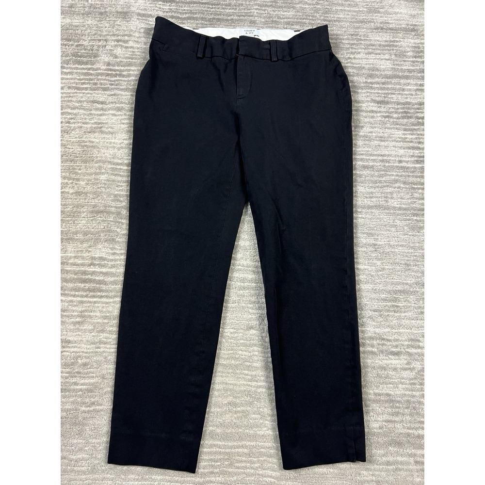 Crown & Ivy Pants Womens 4P Black Cary Dress Ankle Cotton Blend